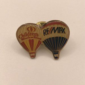 Childrens Miracle Network Remax Realtor Lapel Pin Hot Air Balloons Advertising